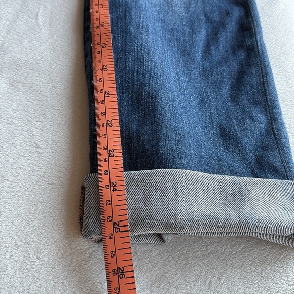 FRAME DENIM Distressed Dark Wash High Rise Straight Jean - Picture 13 of 13